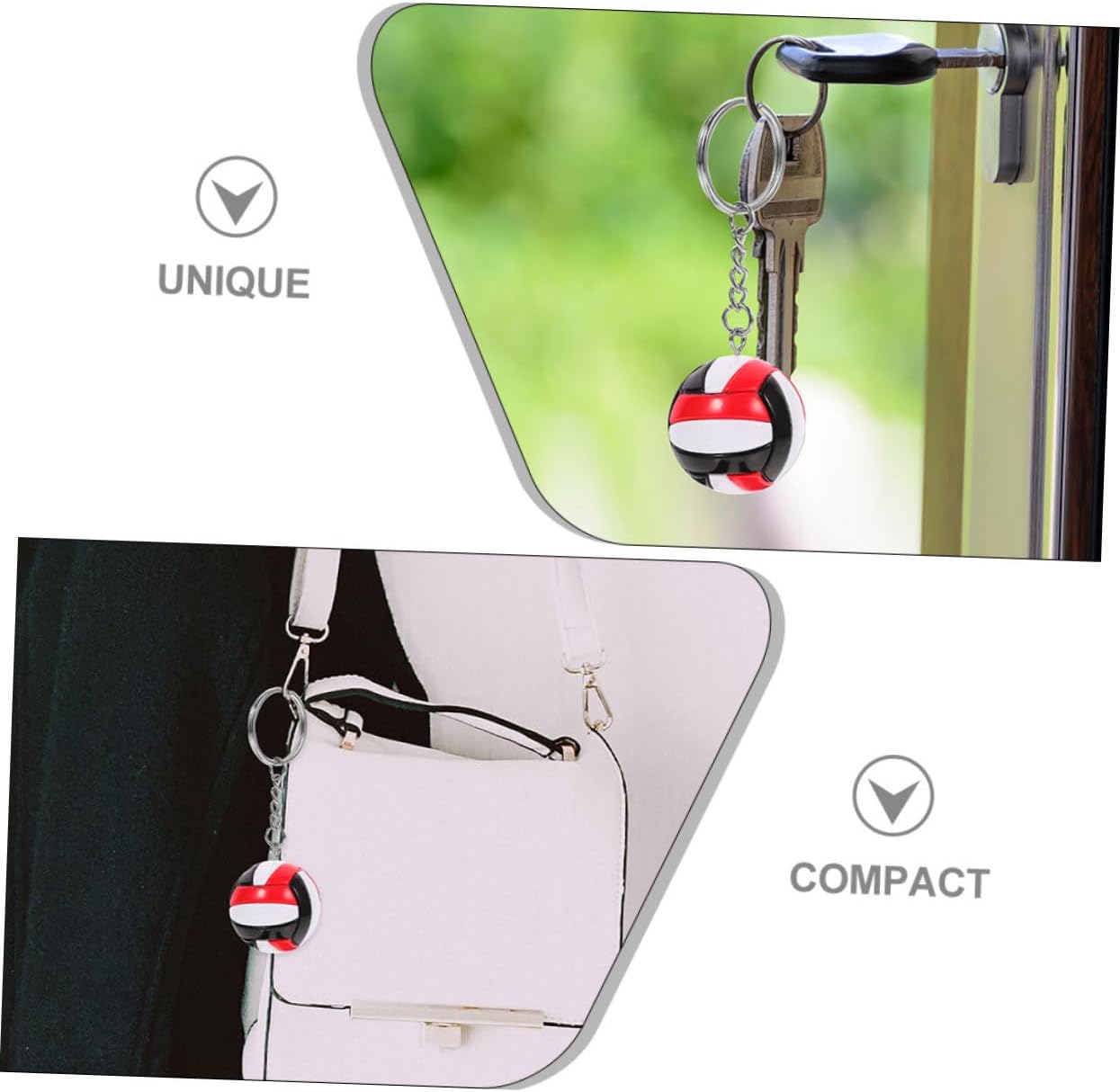 2pcs Volleyball Keychain Pendant for Backpacks and Gym Bags