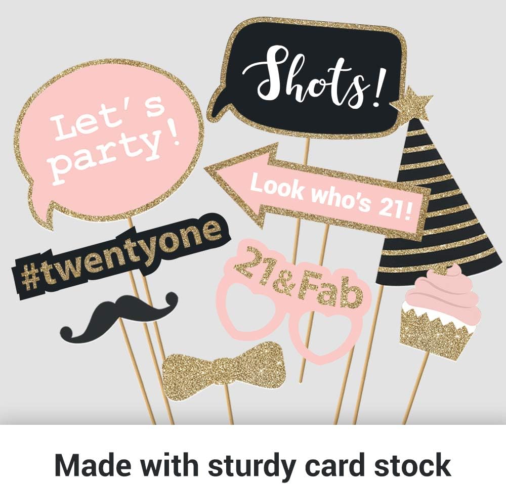 Perfect Occasion 21st Birthday Photo Booth Props Set of 30