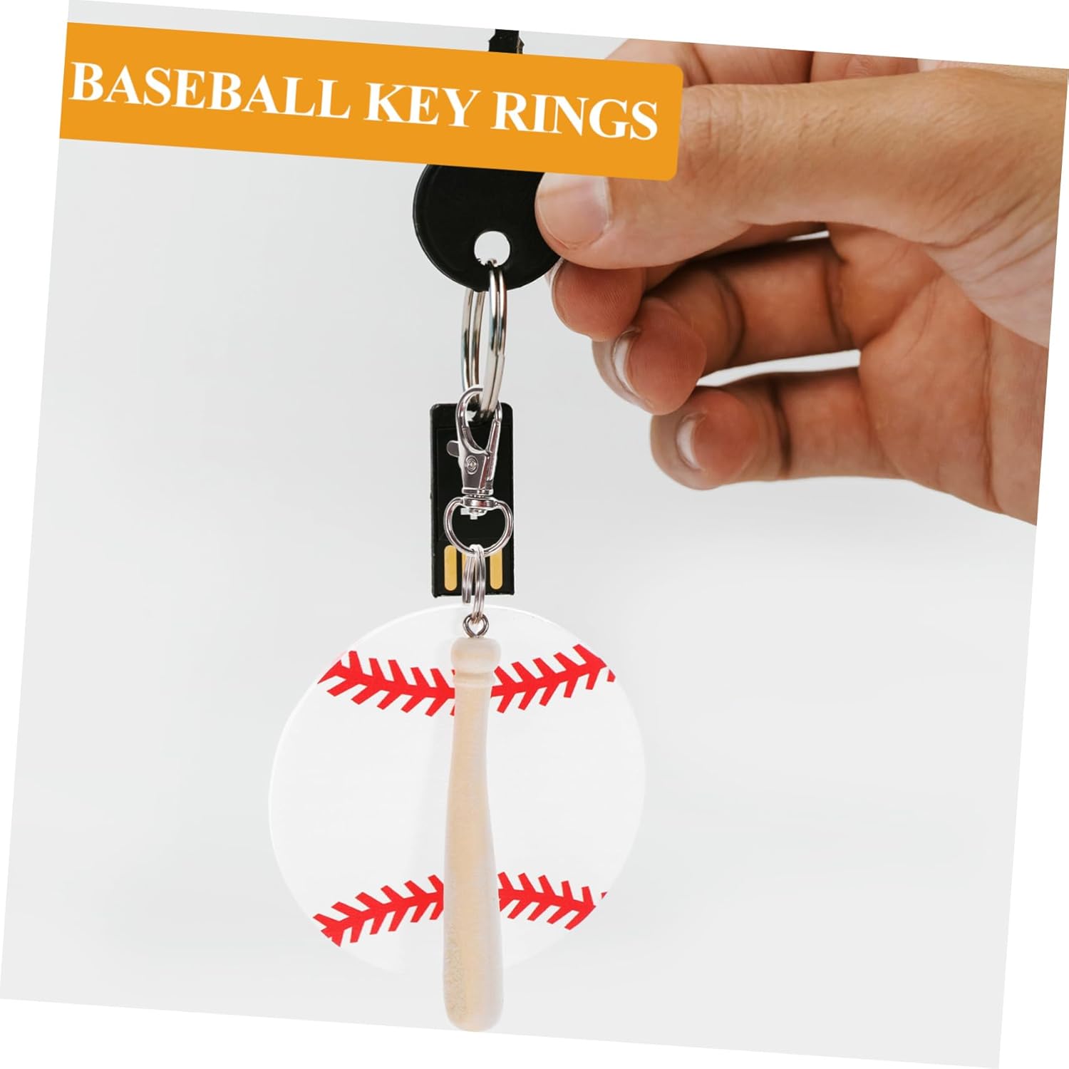 VALICLUD 2pcs Baseball Themed Durable Acrylic Keychains