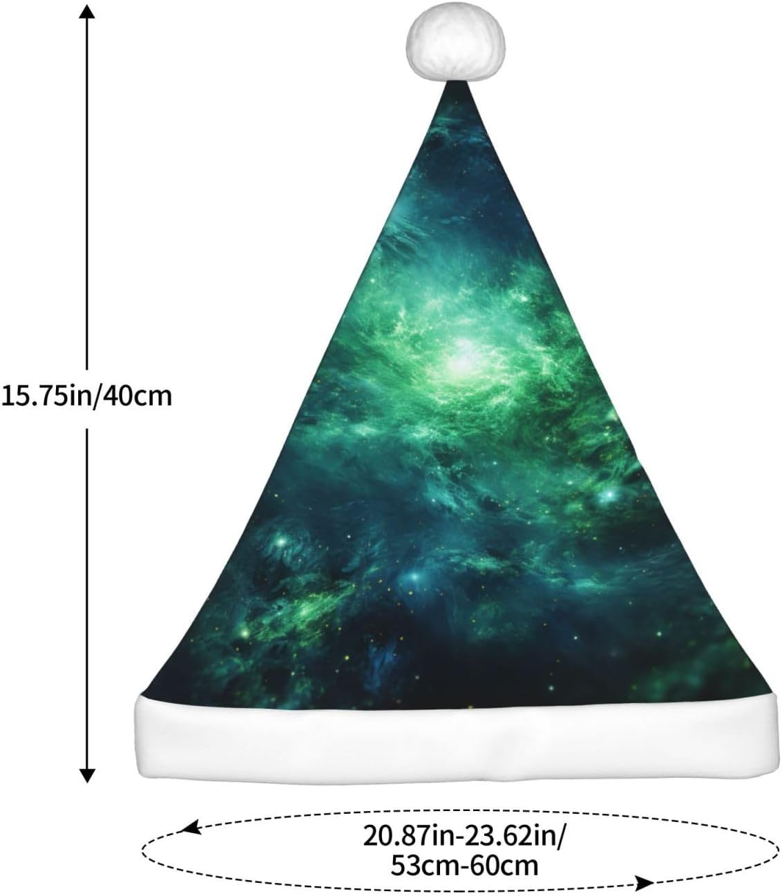 Galaxy Green Print Personalized Santa Hat for Women