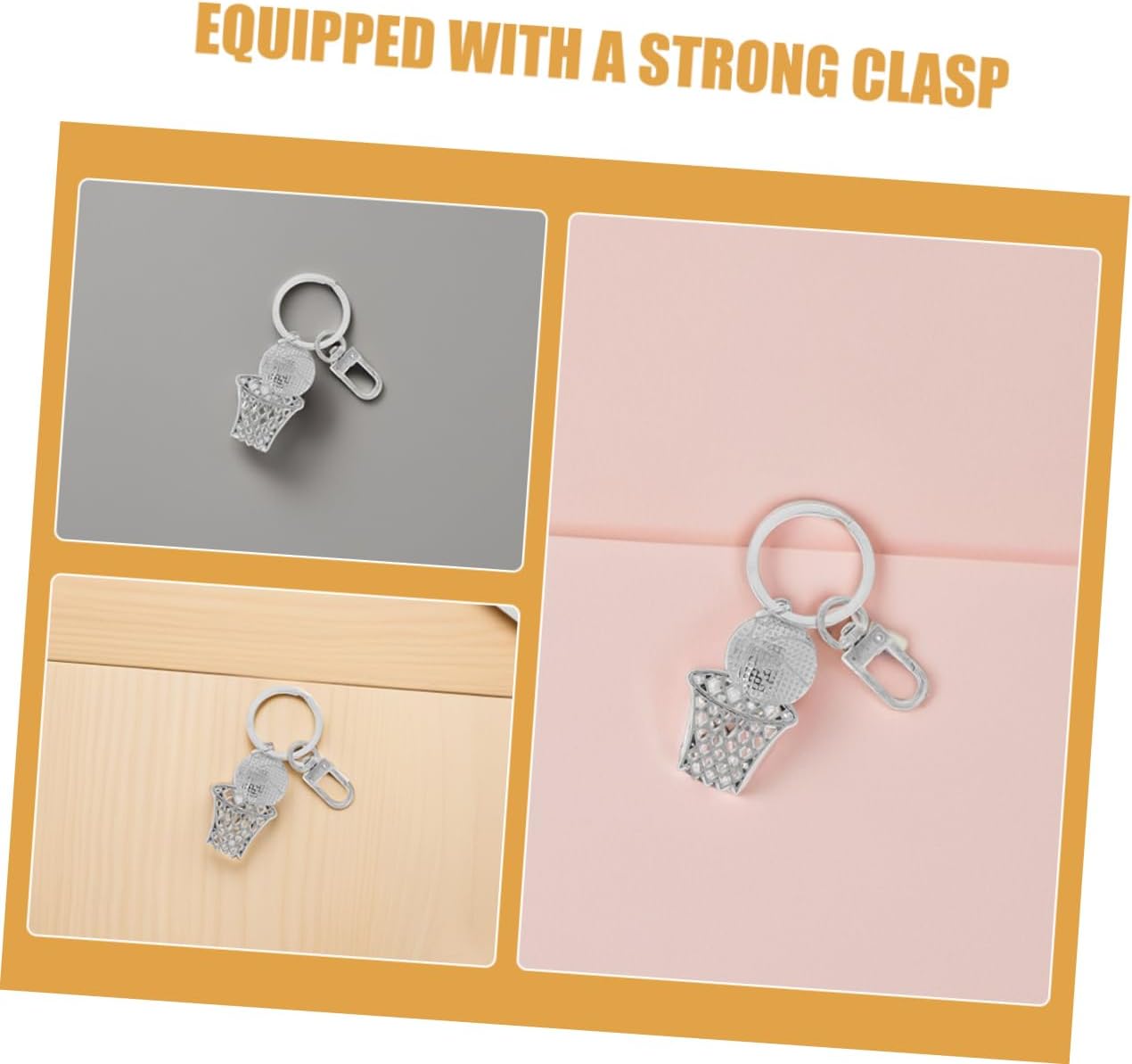2Pcs Durable Basketball Keychain Pendant for Sports Fans
