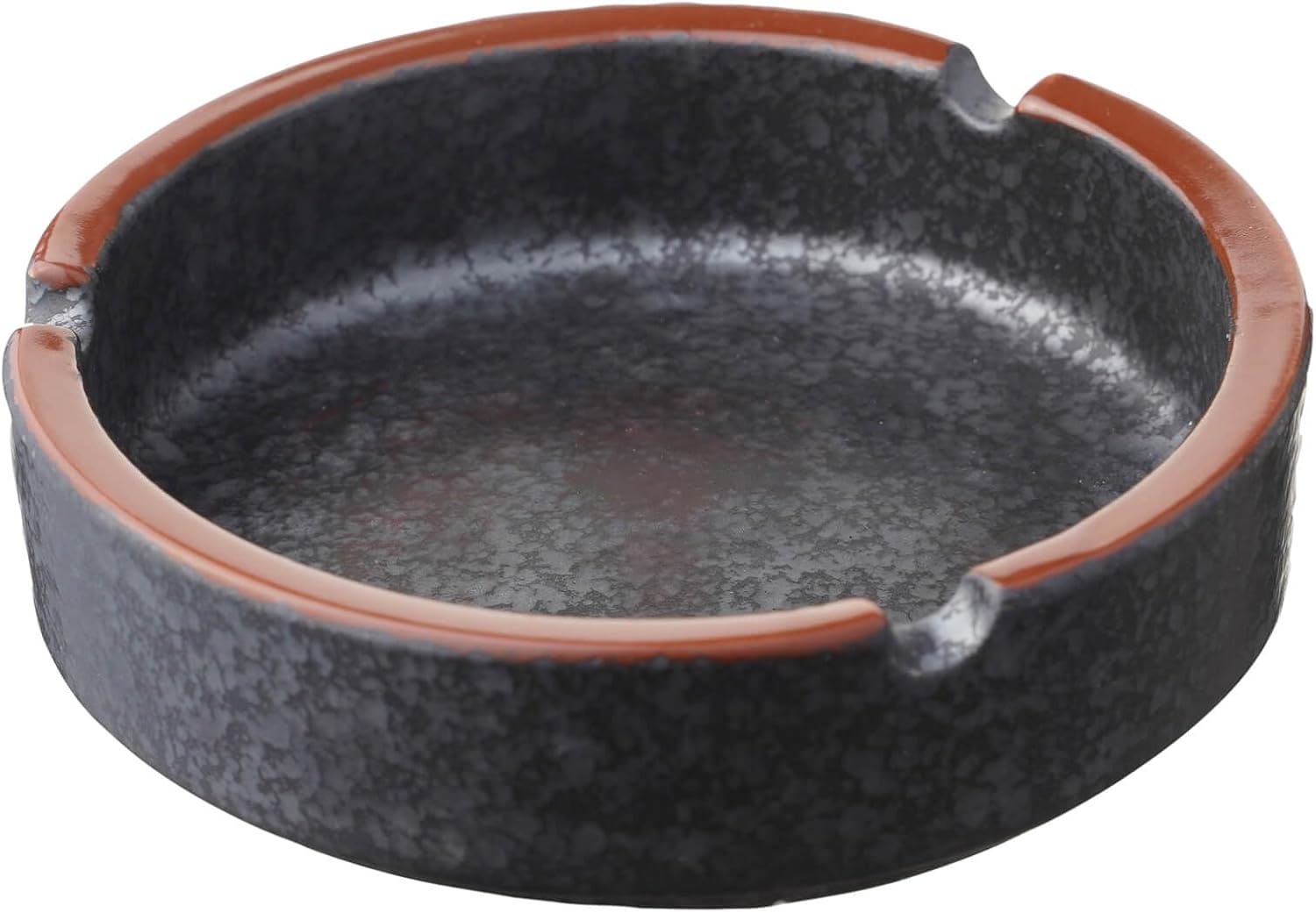Stylish Ceramic Ashtray Black Lava Medium