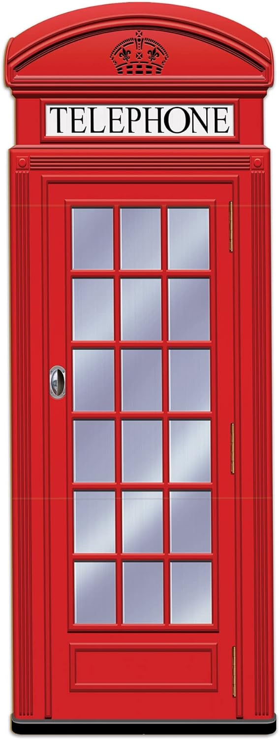 Beistle Red Phone Booth Photo Prop Stand Up