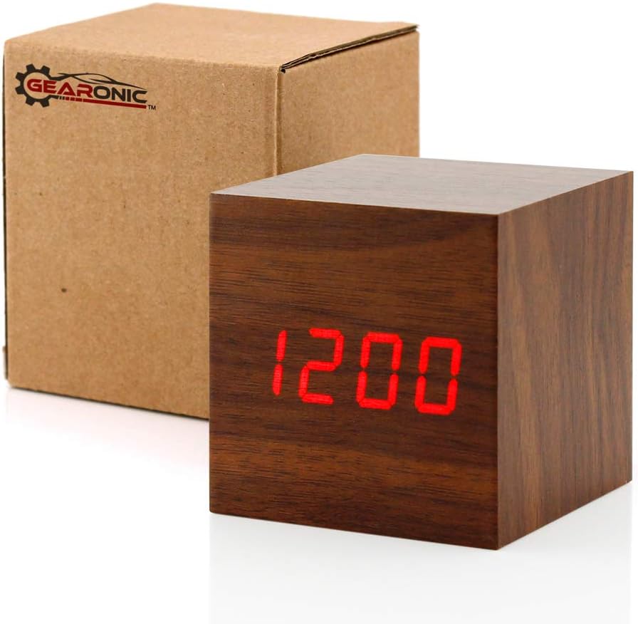 Gearonic Digital Alarm Clock with USB LED Light and Charger