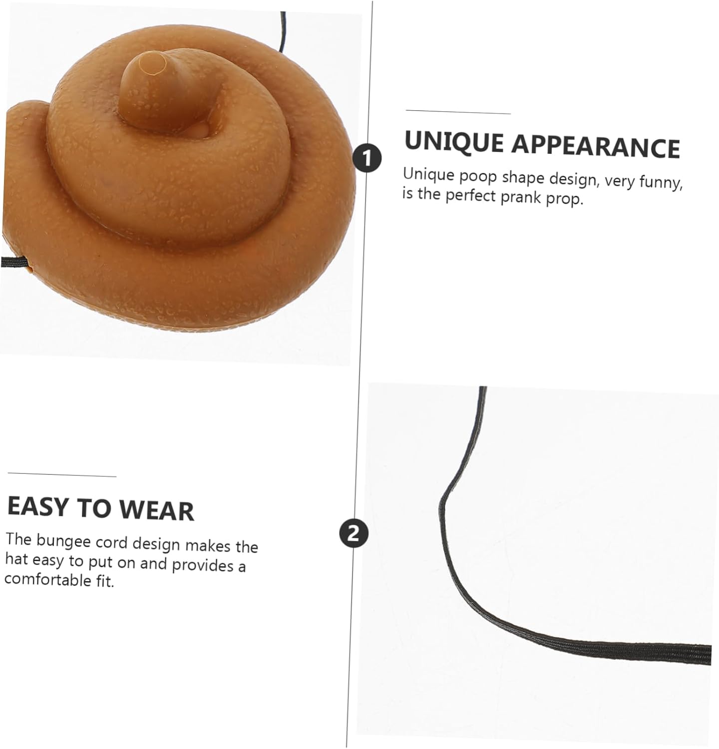 3pcs Funny Poop Hat for All Ages Prank Party Prop