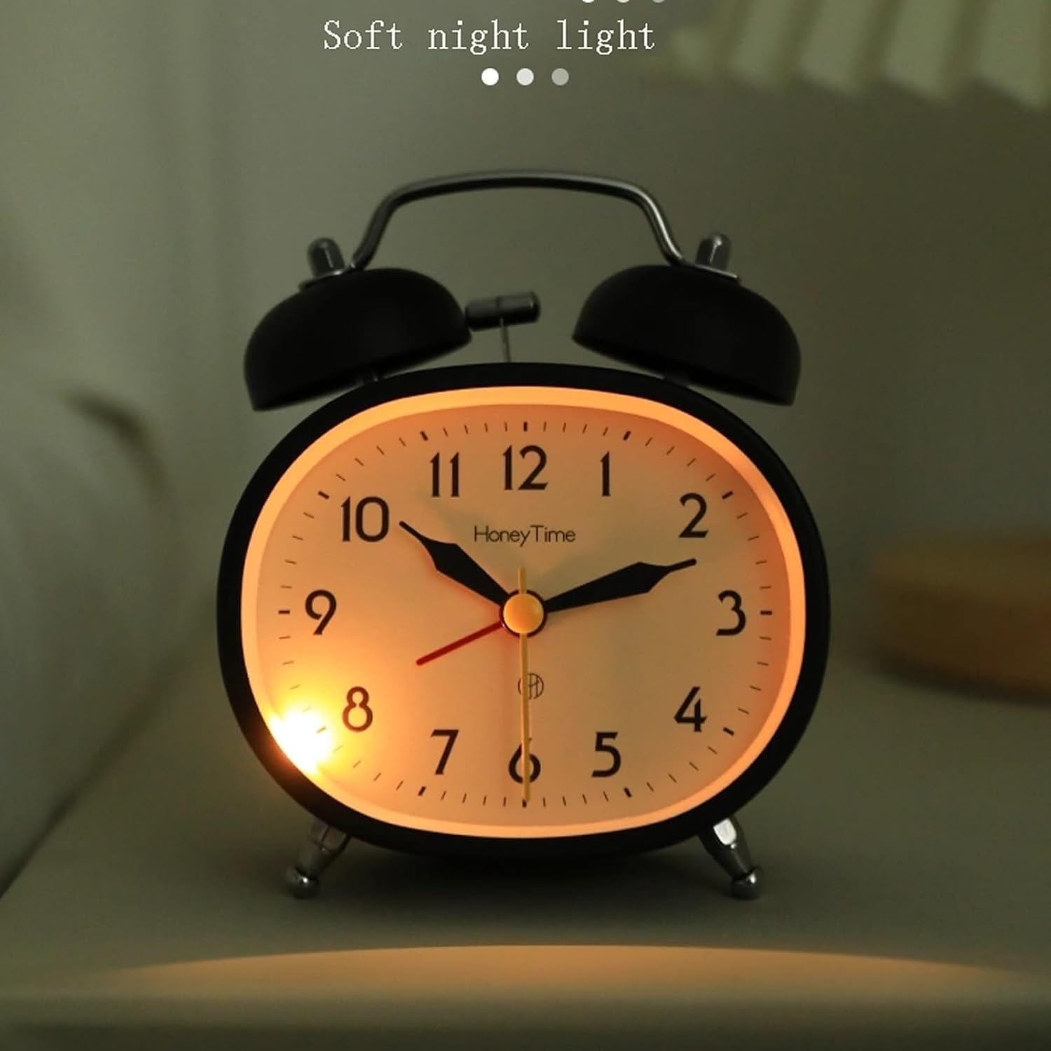 Double Bell Alarm Clock with Backlight and Silent Ticking