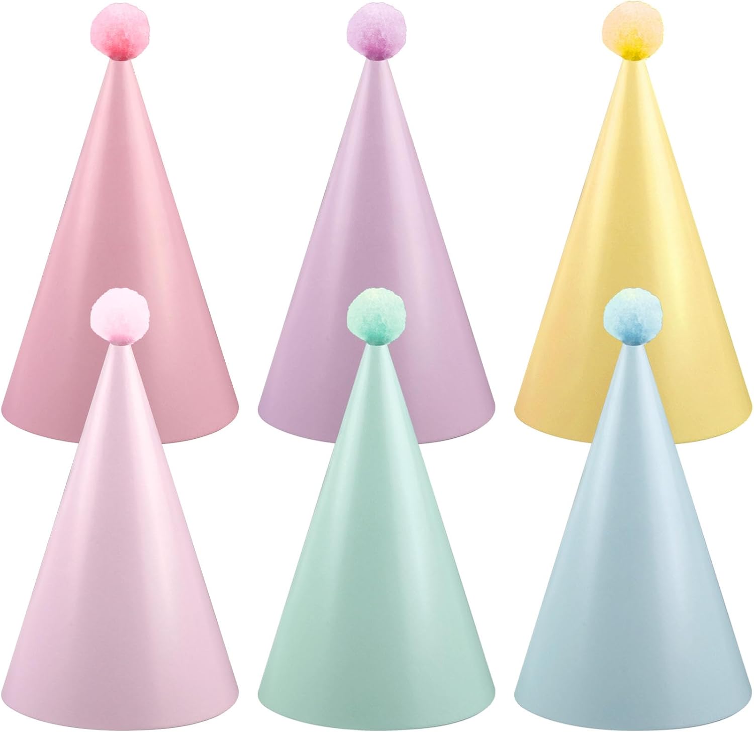 30PCS Rainbow Cone Hats for Kids Adults Party Decor