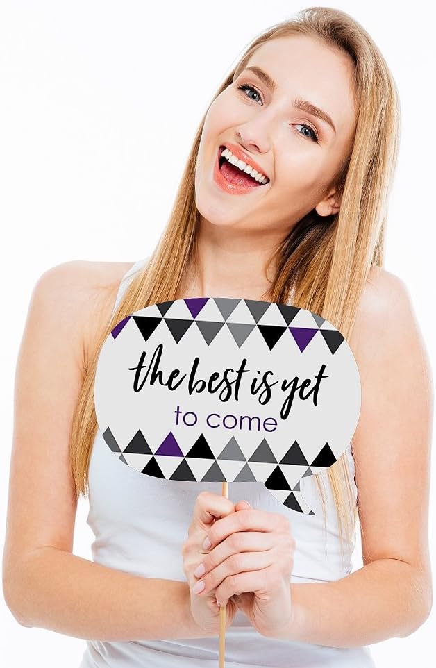Big Dot of Happiness Graduation Props 2025 Purple 20-Pack