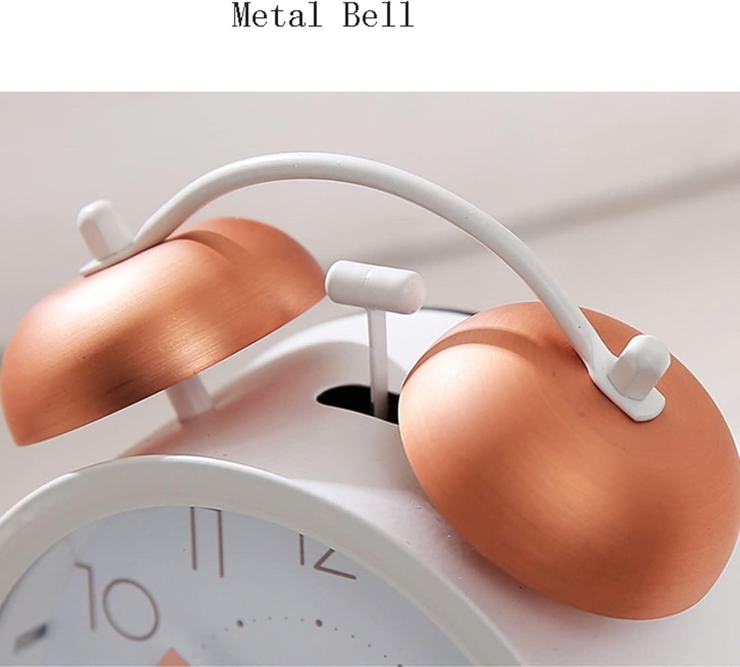 4 Inch Silent Non Ticking Analog Alarm Clock with Backlight and Double Bell