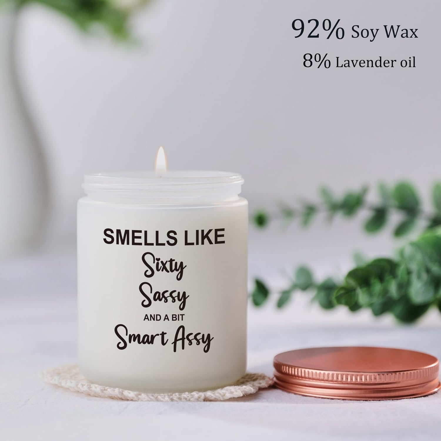Lavender Scented Jar Candle for 60th Birthday Mom
