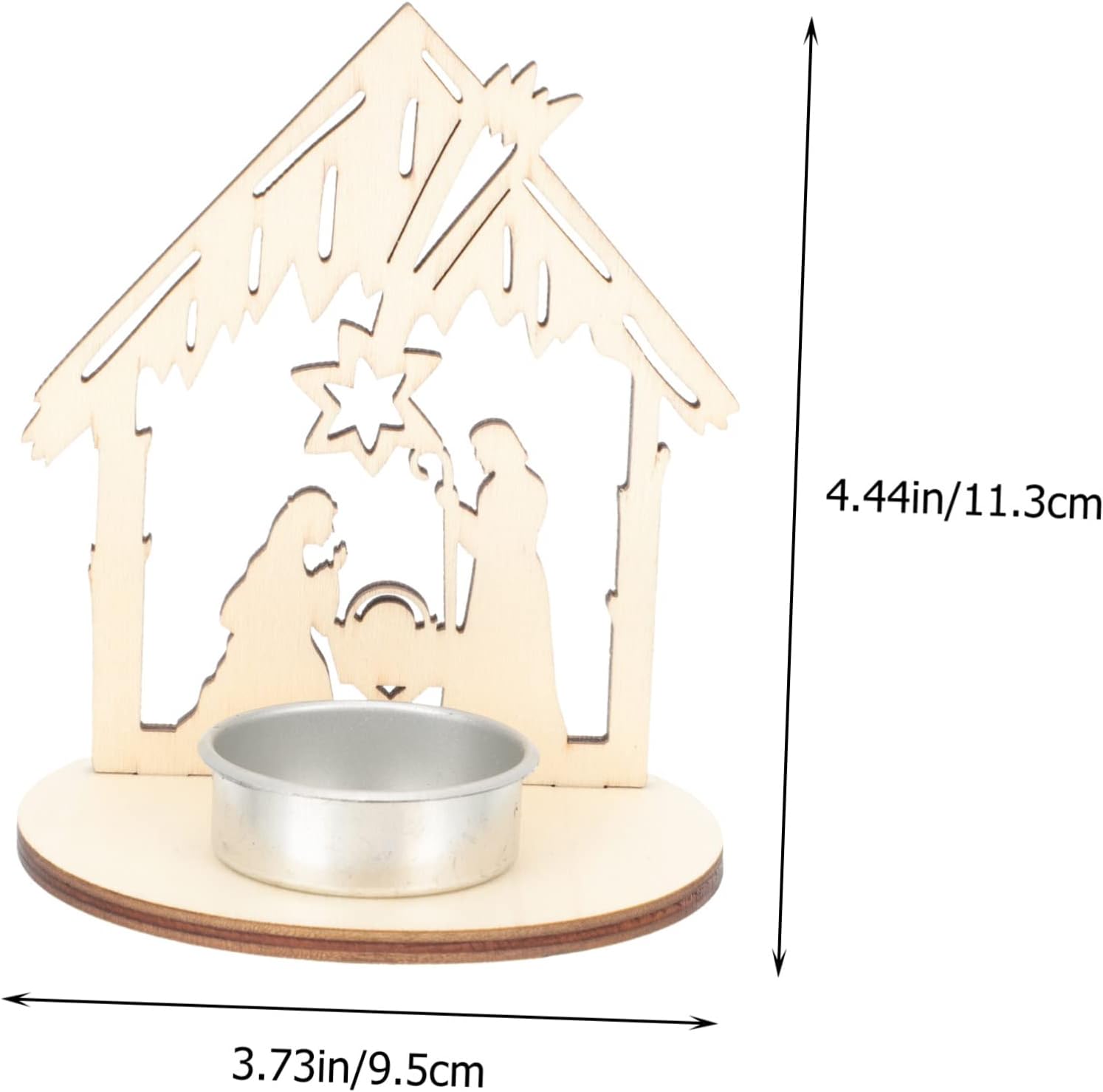 Mobestech 6pcs Wooden Candle Holders for Christmas Decor