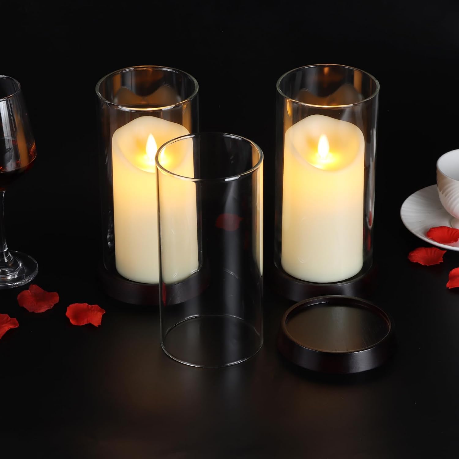 Joyben Hurricane Candle Holder Sleeve 3PCS 4 Wide 8 Tall