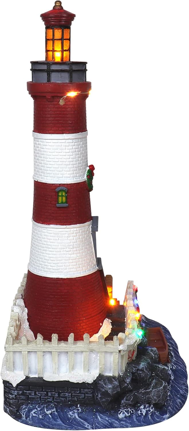 Christmas Village Lighthouse Resin Collectible