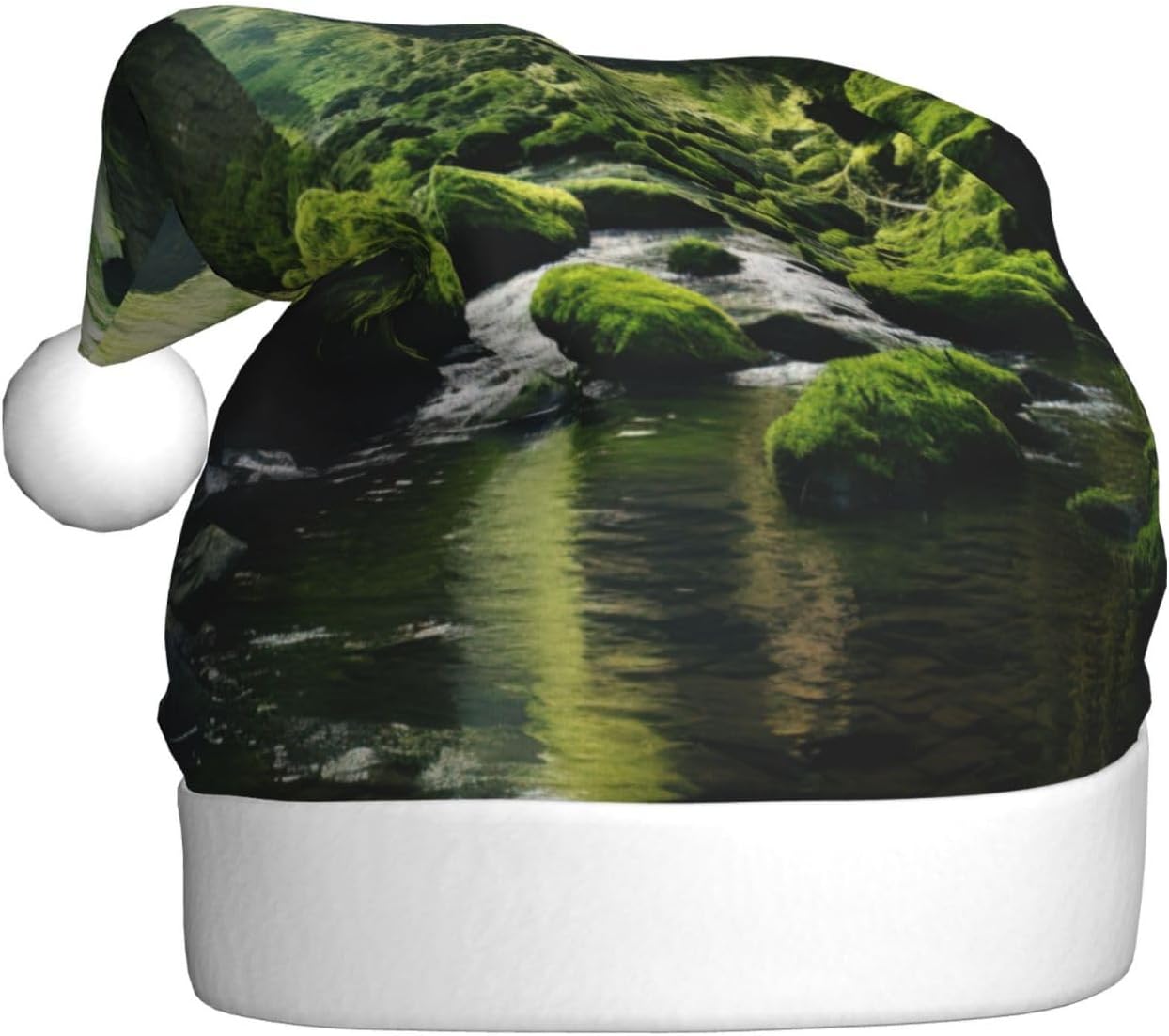 Personalized Santa Hat with Cliff Moss Print for Women