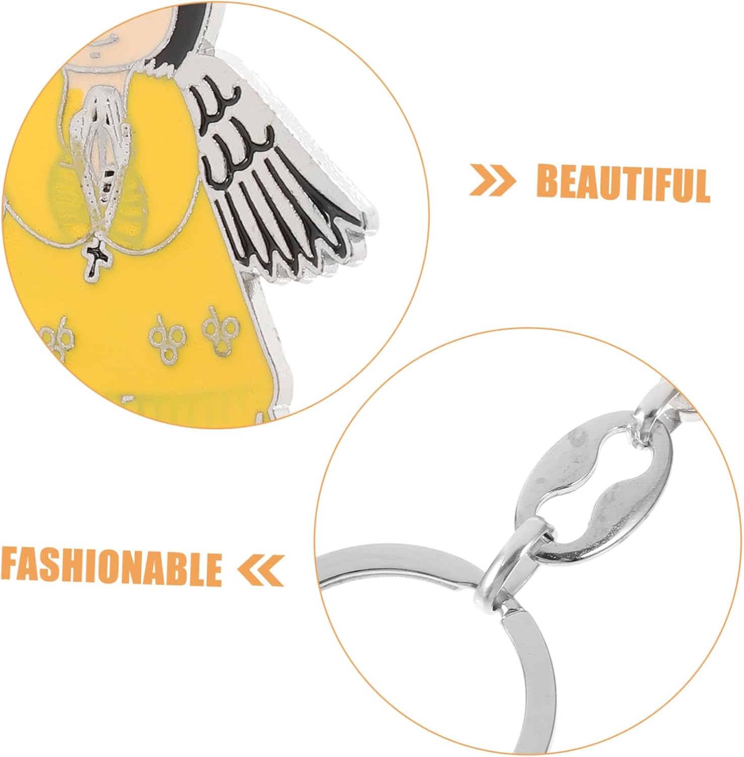 Merryhapy 6pcs Angel Keychain Bag Pendant Keychain Accessories for Baptism Parties
