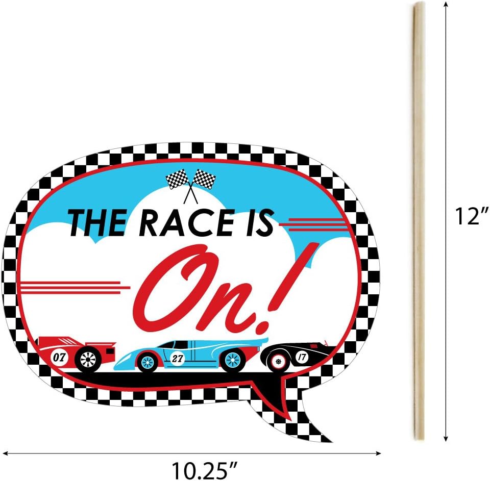 Big Dot of Happiness Lets Go Racing Photo Booth Props Kit 20 Count