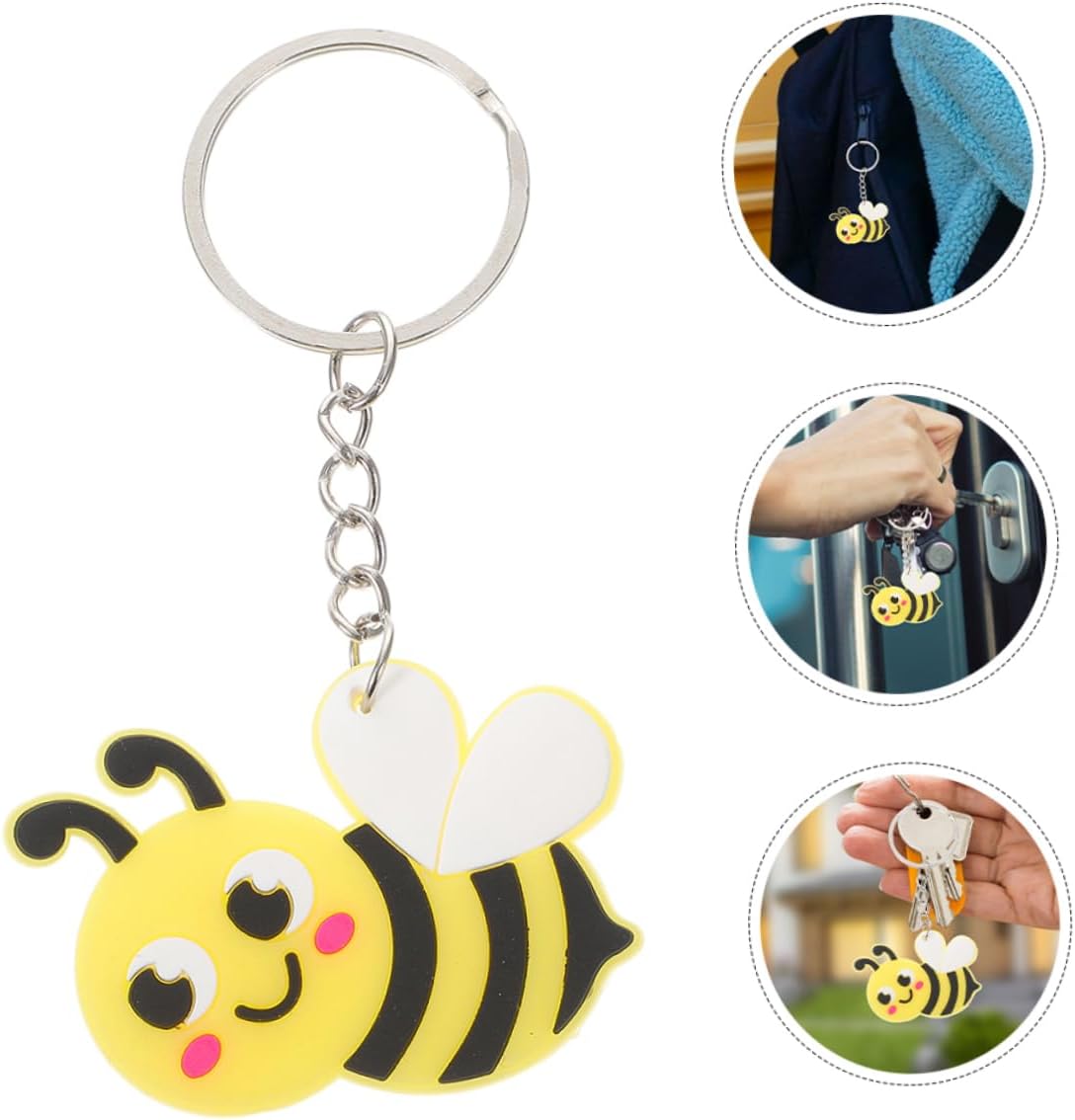 VICASKY 20pcs Bee Keyrings Cute Spring Themed Backpack Charms Party Favors