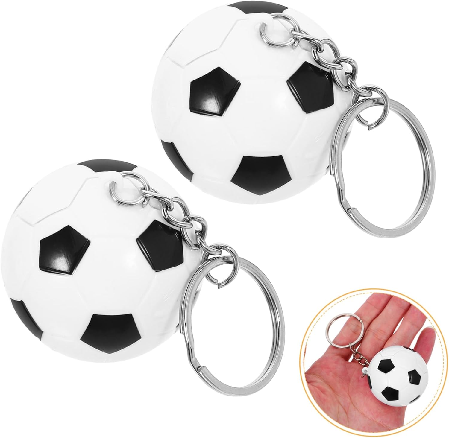 VOSAREA 2Pcs Soccer Ball Keychains for Boys