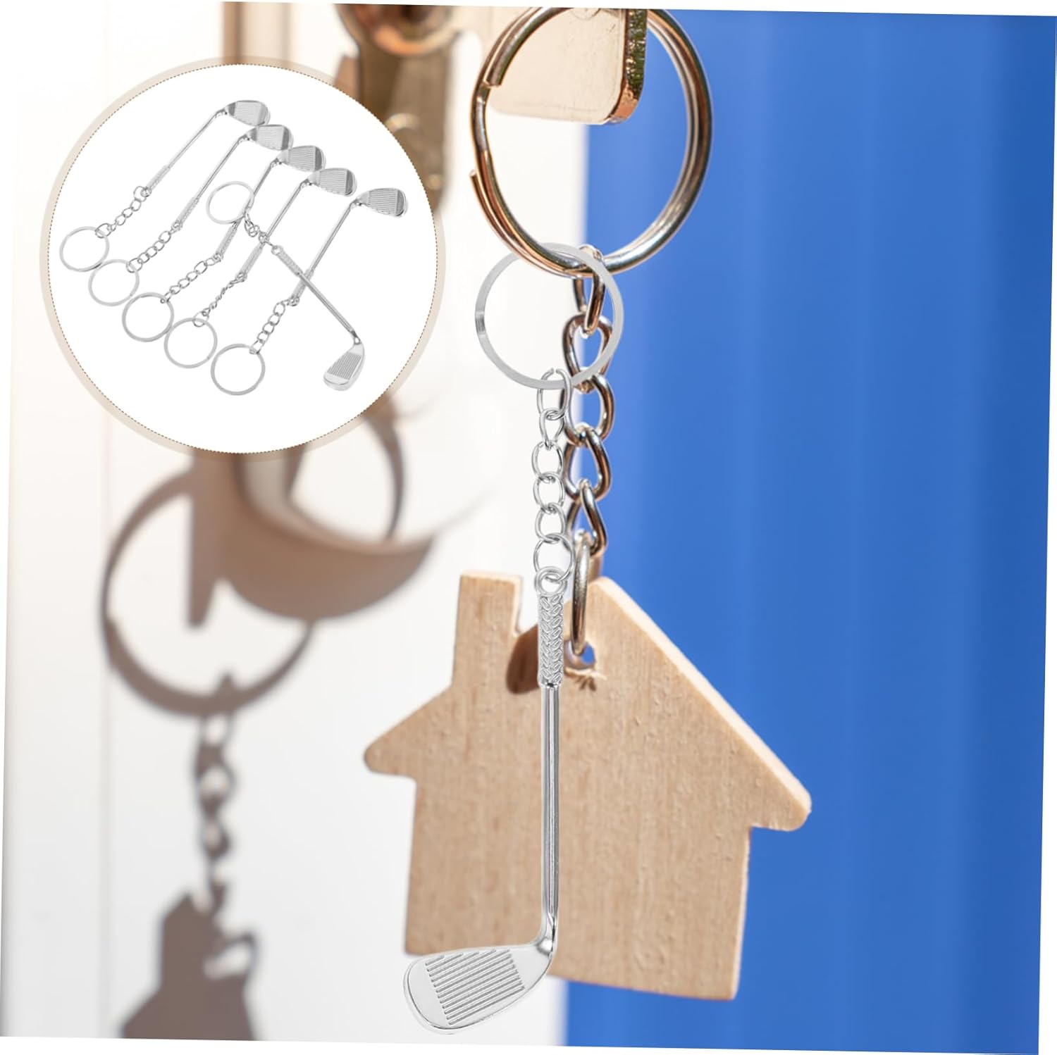Healifty 6pc Golf Keychain Set Realistic Keyrings