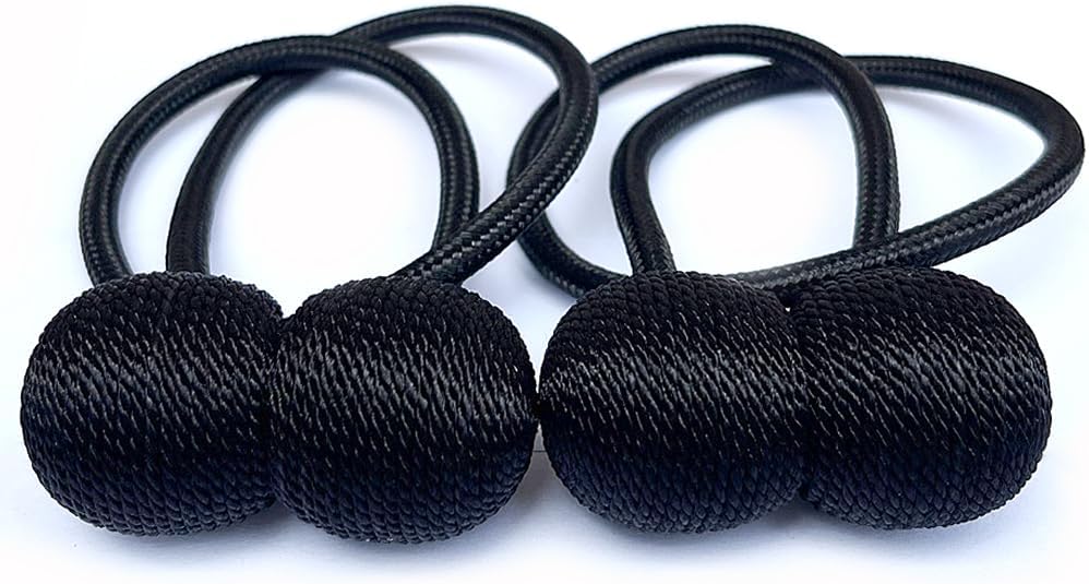 4 Piece Magnetic Curtain Tiebacks for Black Curtains