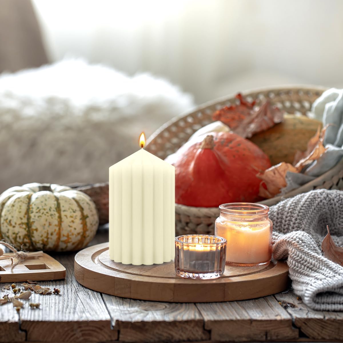 Ivory Handmade Decorative Pillar Candles 275x3 4 6 Inch