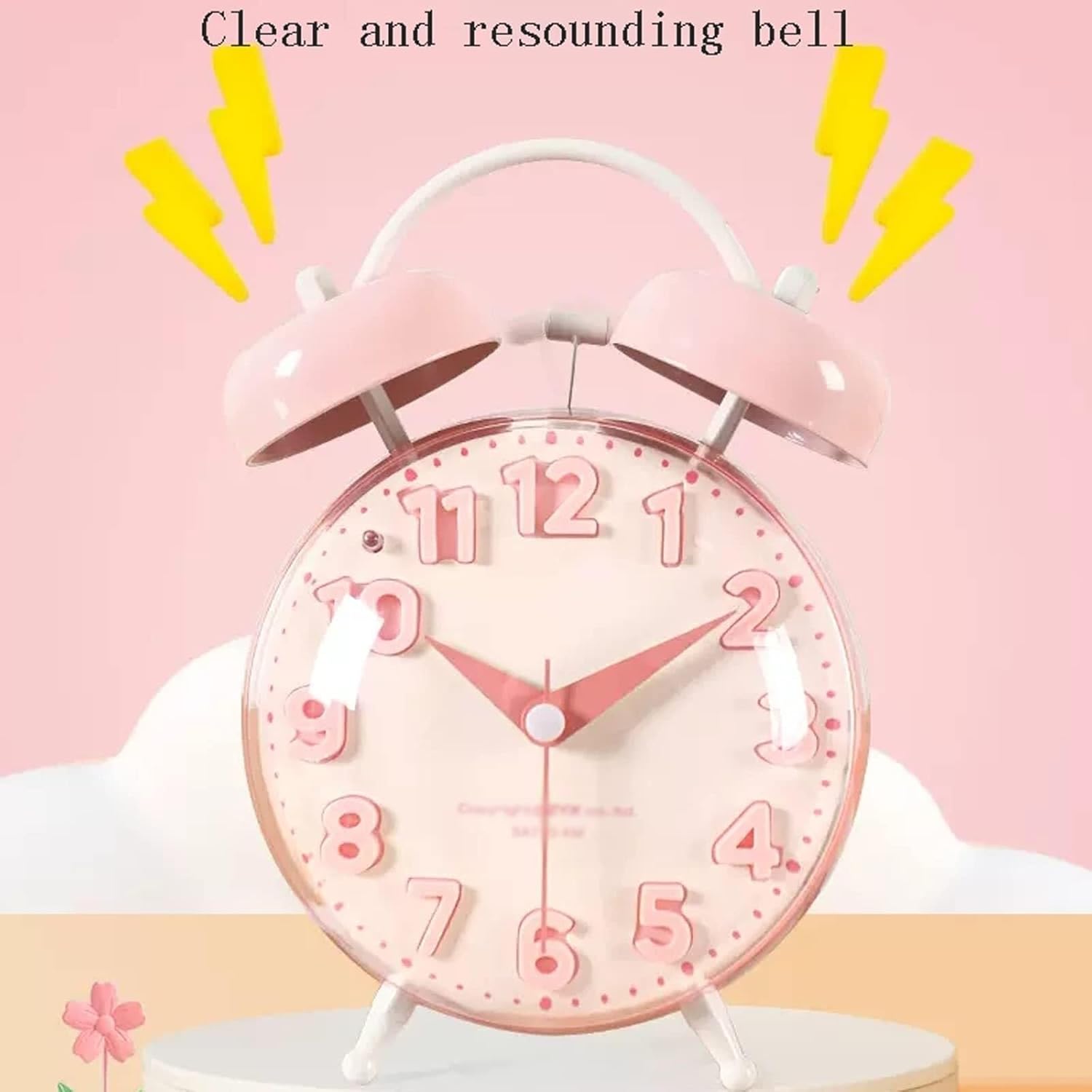 Double Bell Alarm Clock with Loud Ringing and Silent Movement