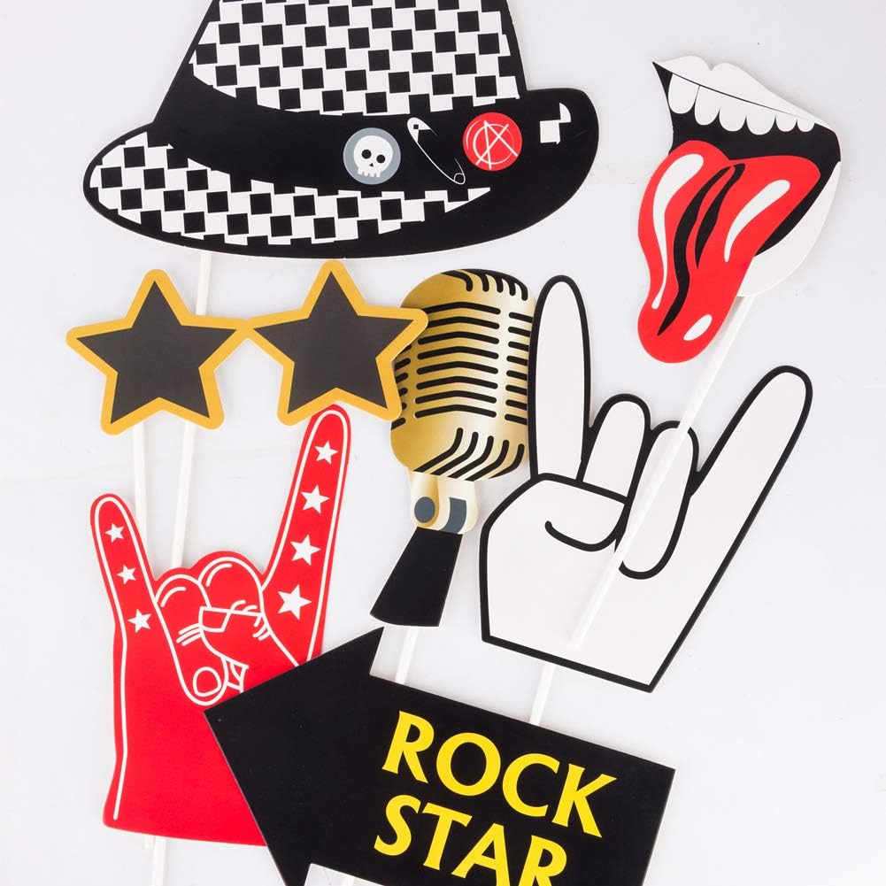 Paper Jazz Rock and Roll Party Decorations 18pcs