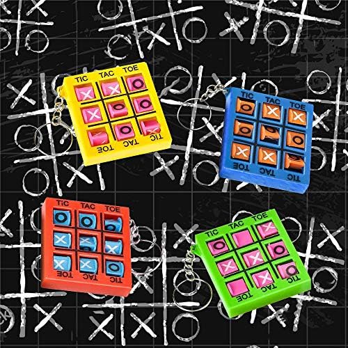 ArtCreativity 2 Inch Tic Tac Toe Keychains Set of 12