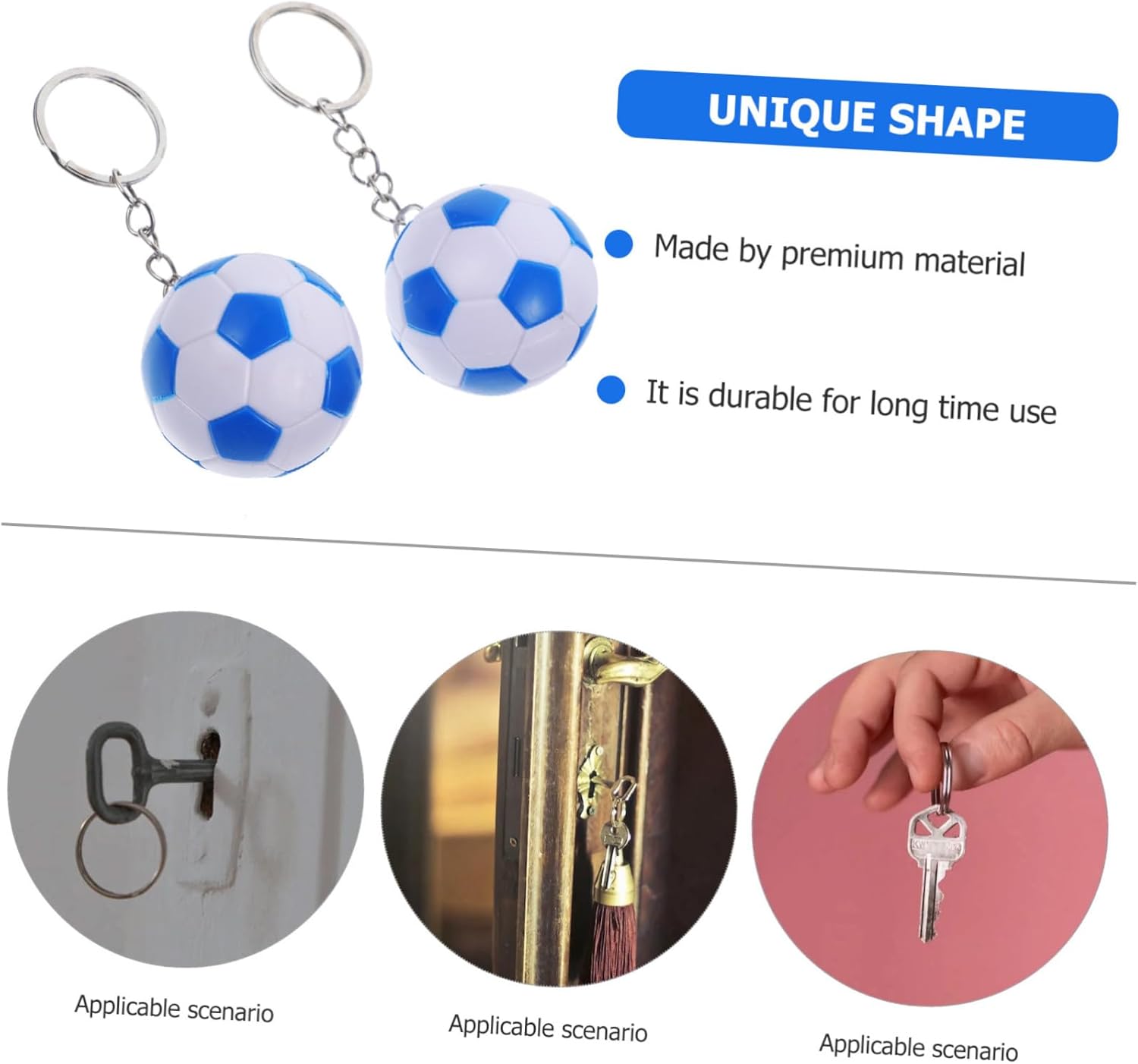 PRETYZOOM 2Pcs Blue Soccer Ball Keychains for Parties and Events