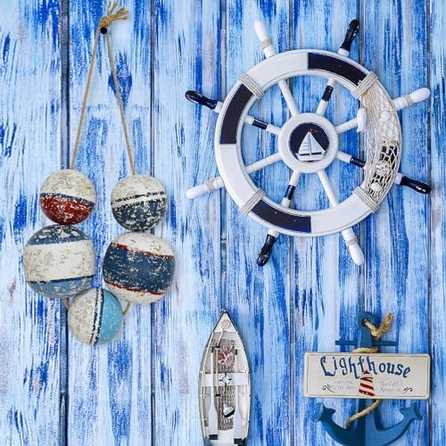 Veclotch Large Wooden Buoy Wall Decor Nautical Design