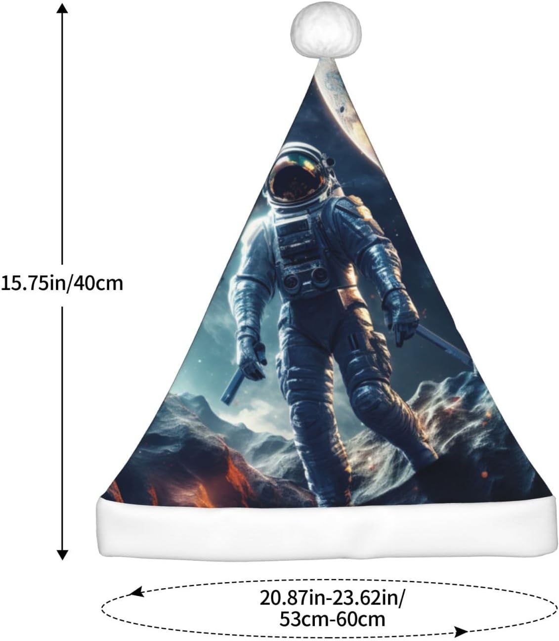 QINZHENG Galaxy Print Santa Hat for Women