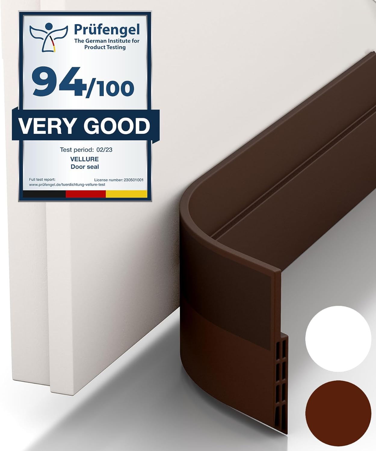 Vellure Door Draft Stopper - 2x39 Inch Brown Seal Strip