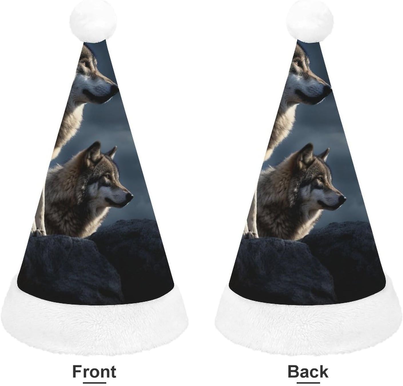 NWGHM Santa Hat Wolves In The Moonlight Xmas Party Headwear