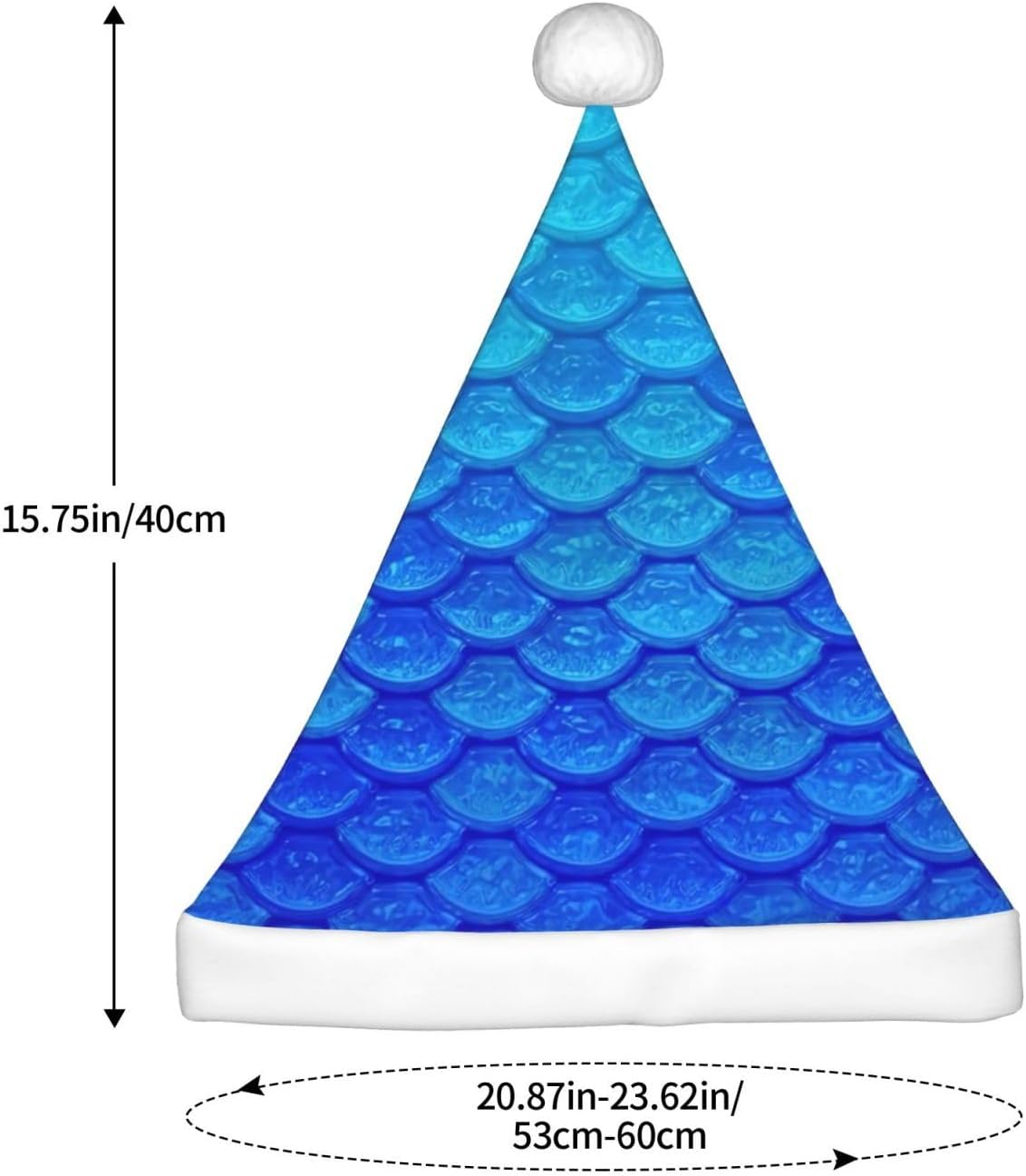 QINZHENG Ocean Sea Blue Mermaid Fish Santa Hat