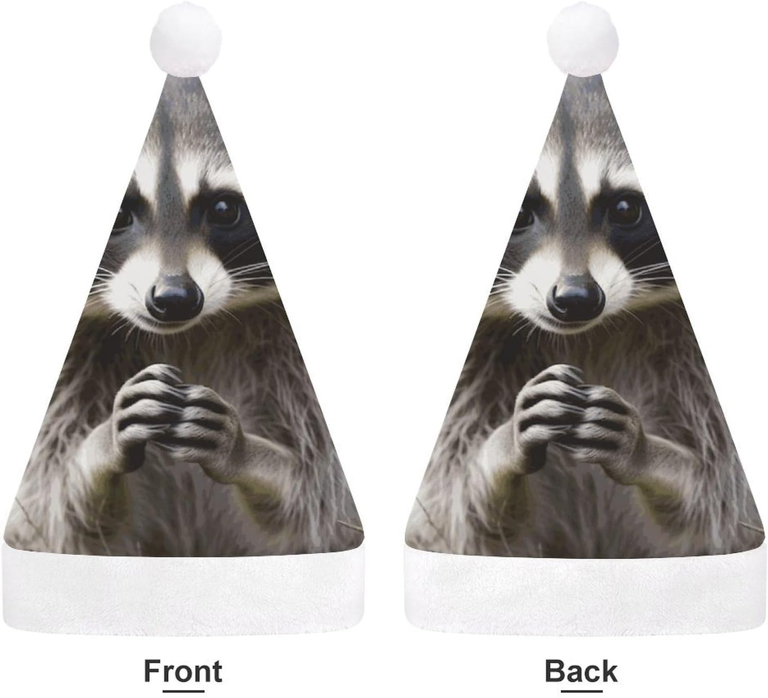 Santa Hat Raccoon Christmas Headwear for Adults
