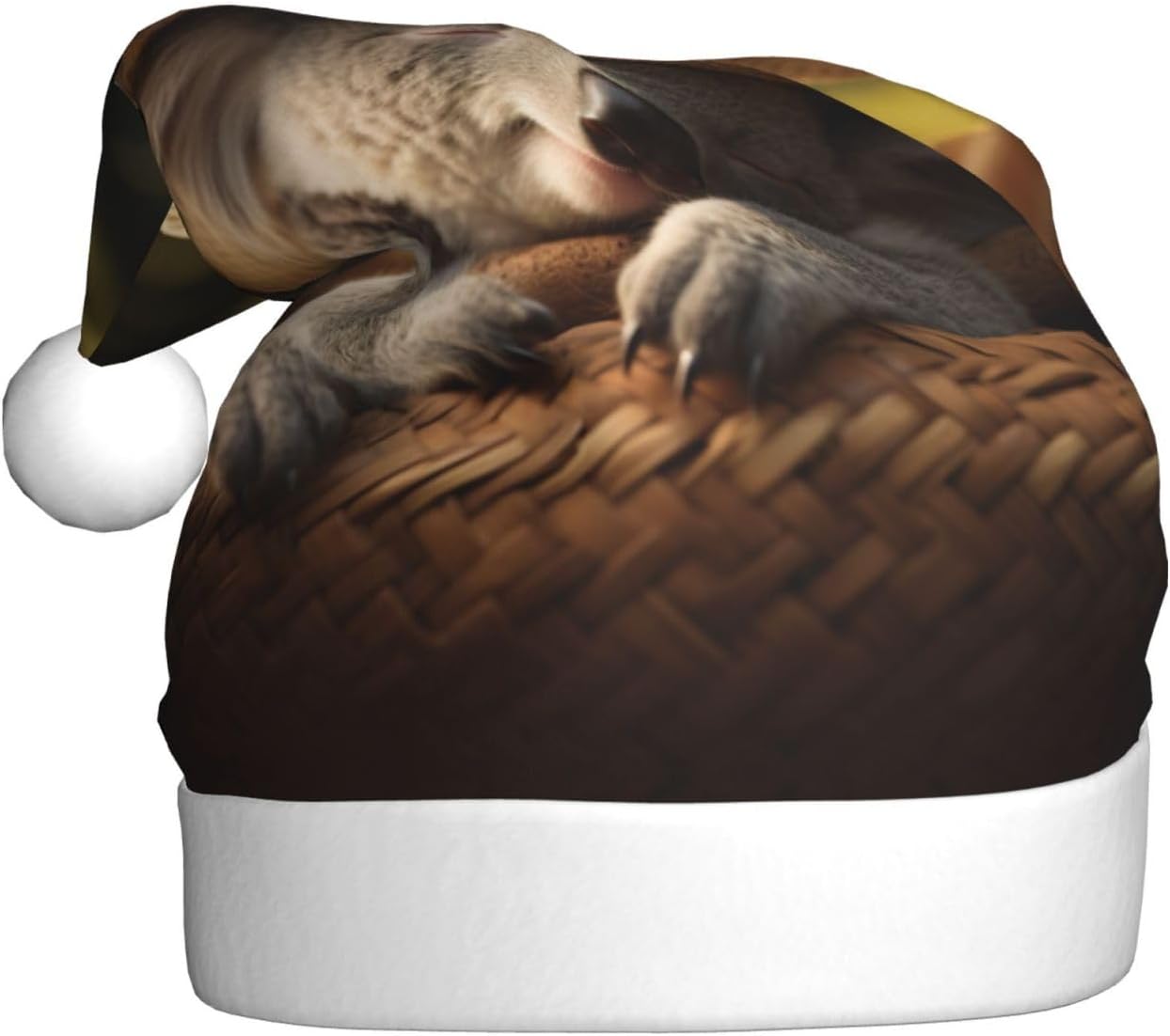 QINZHENG Personalized Santa Hat with Koala Print for Women