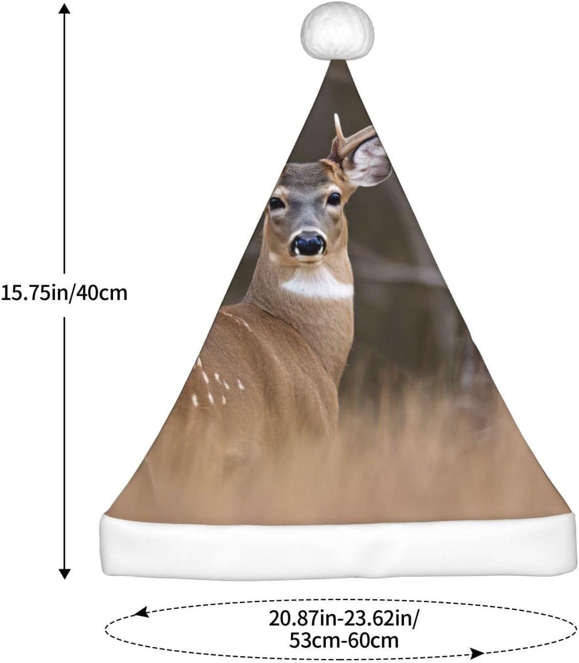 QINZHENG White Tailed Deer Santa Hat Christmas Headwear
