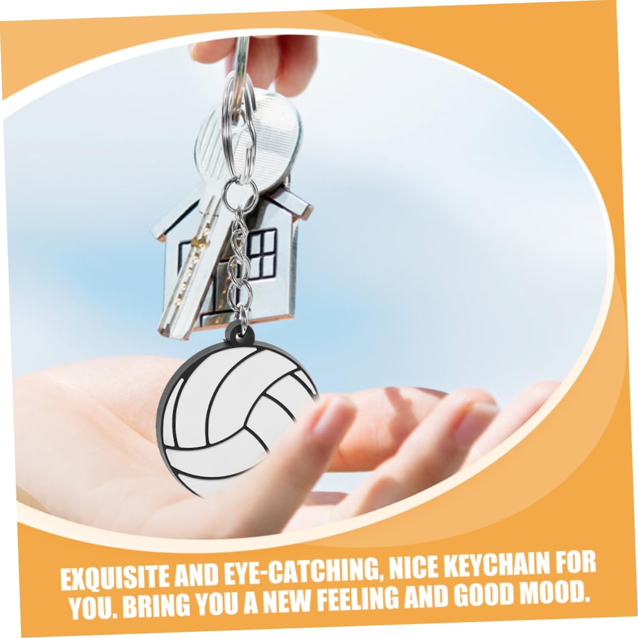 BESPORTBLE 16-Piece PVC Volleyball Keychain Set