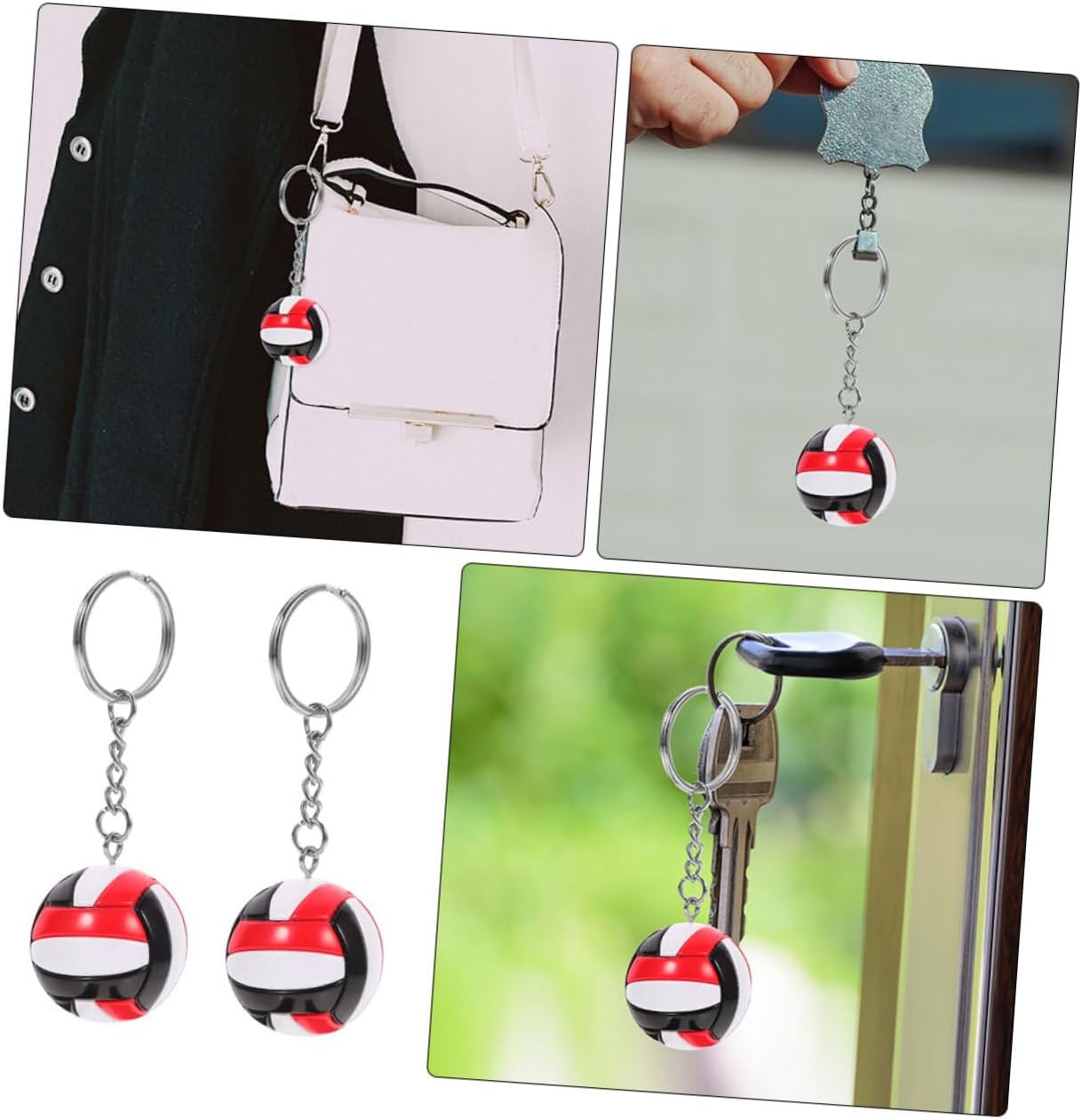 2pcs Volleyball Keychain Pendant for Backpacks and Gym Bags