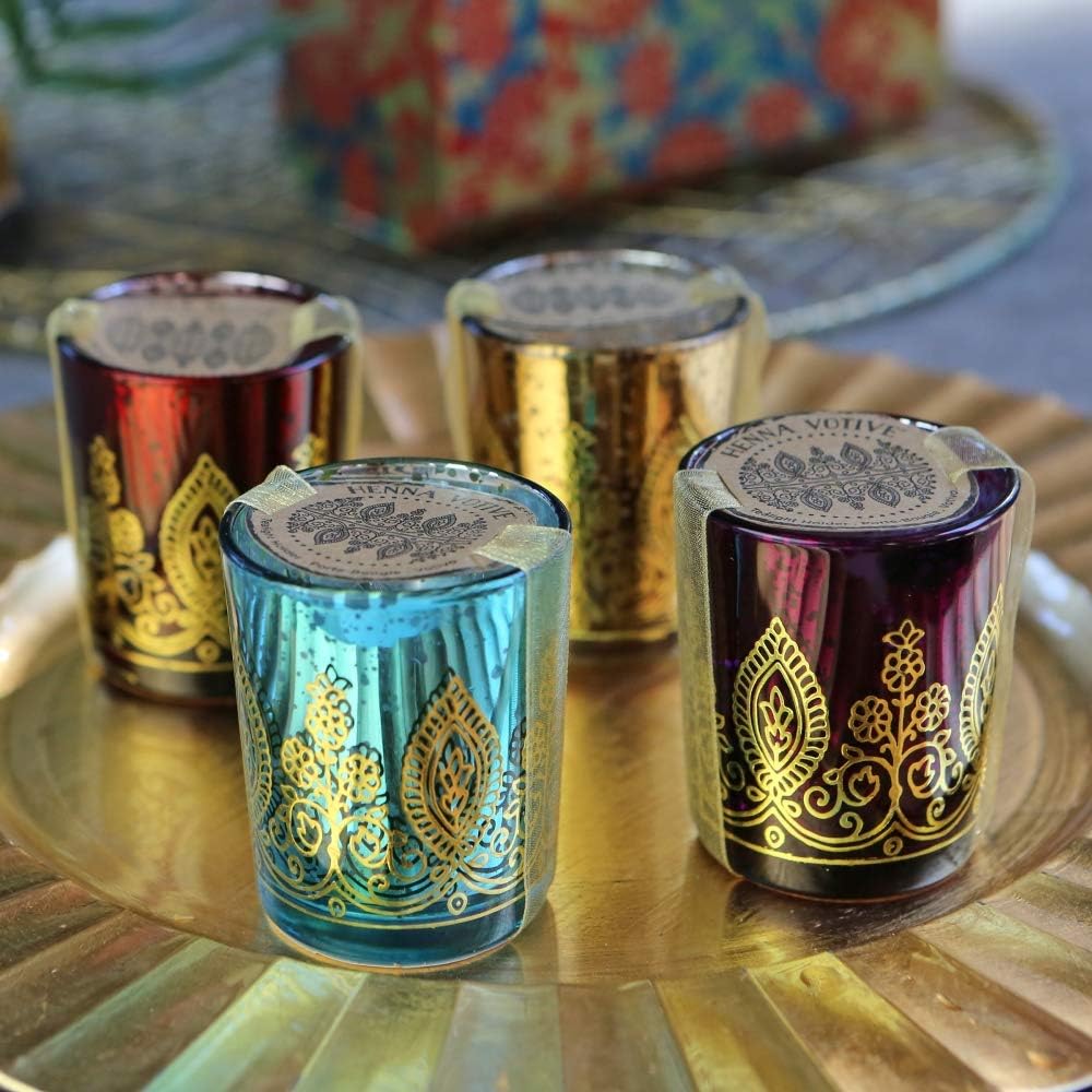 Kate Aspen Indian Jewel Henna Candle Holders Set of 4