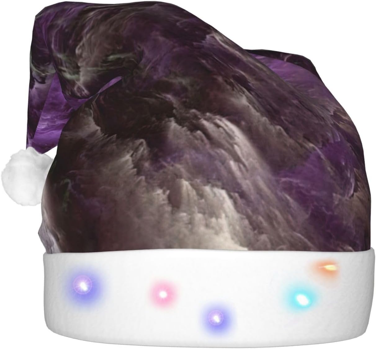 QINZHENG Purple Galaxy LED Santa Hat for Christmas Party