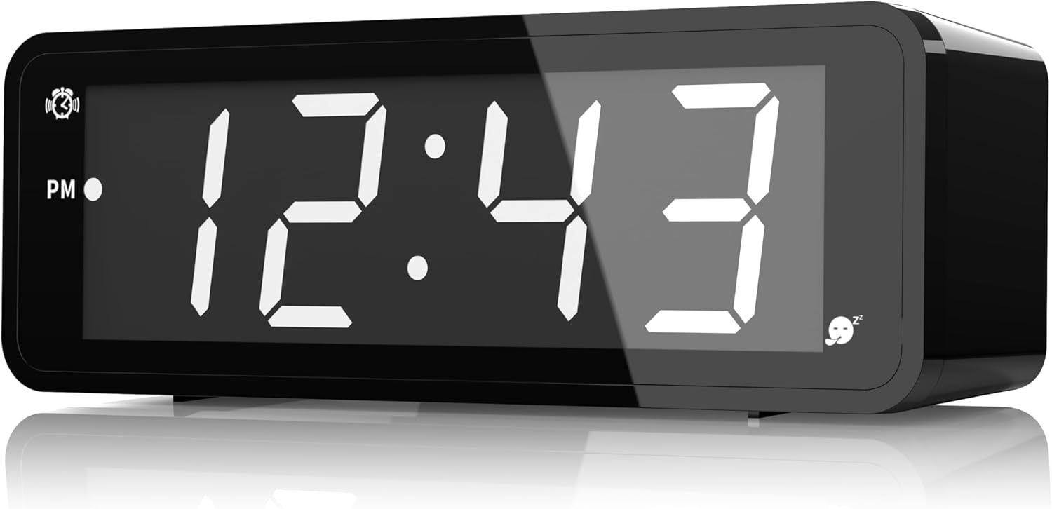 KWANWA LED Alarm Clock with Snooze and Brightness Control