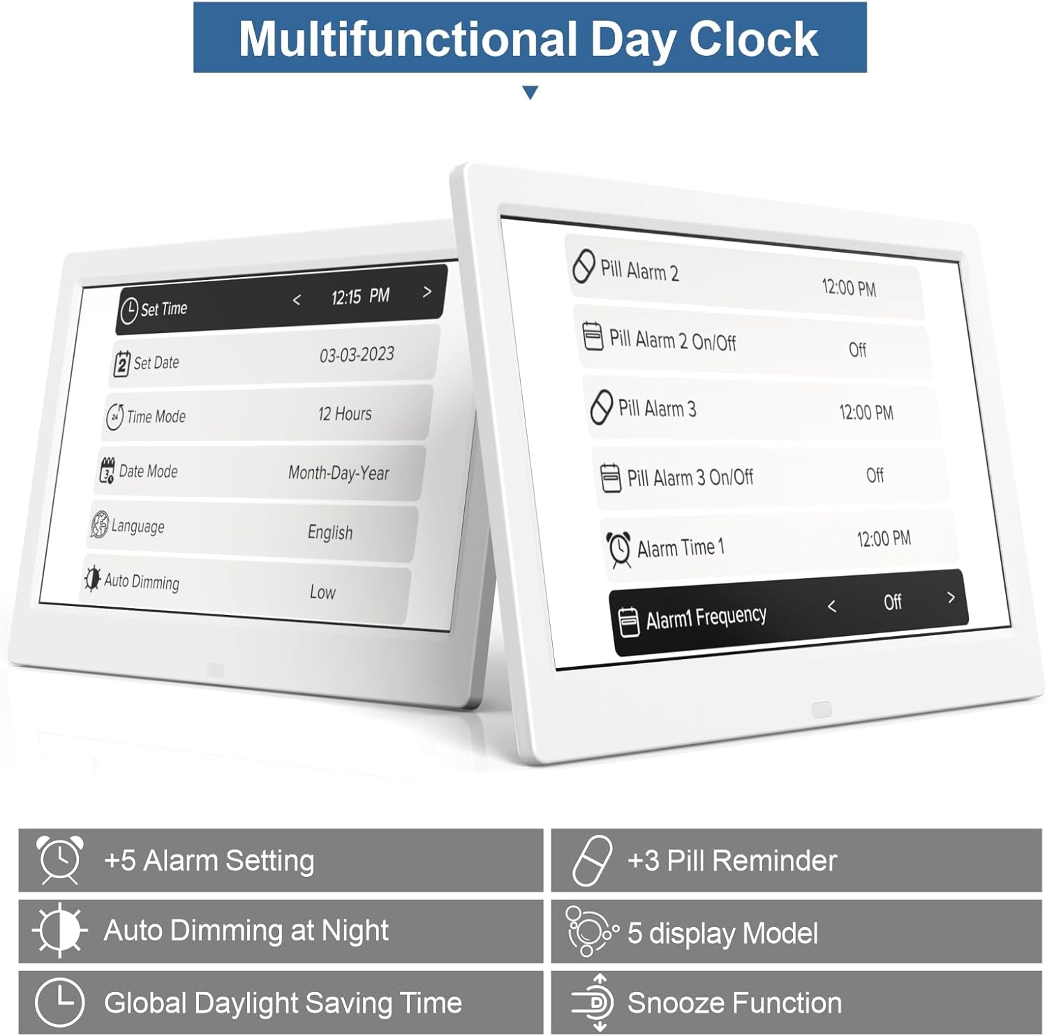 101 Inch Digital Dementia Alarm Clock for Seniors