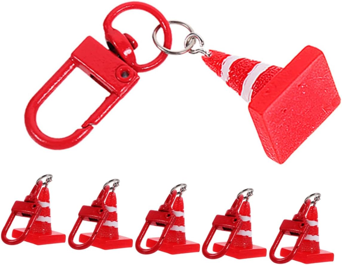 6pcs Mini Traffic Cone Keychain Party Favors for Boys