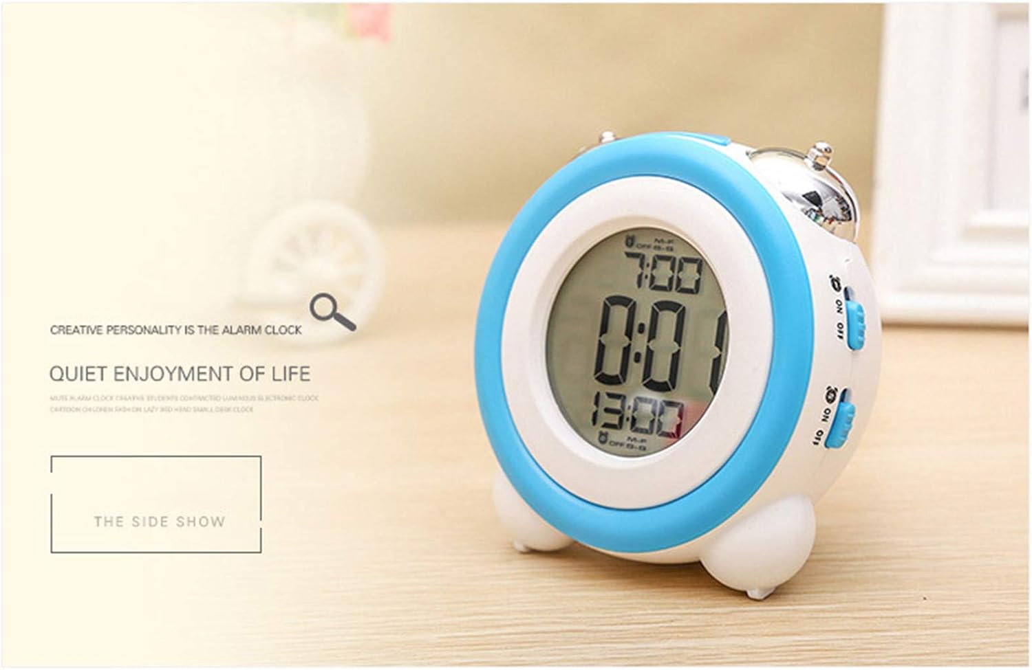 Gerrit Mechanical Double Bell Alarm Clock with LCD Display