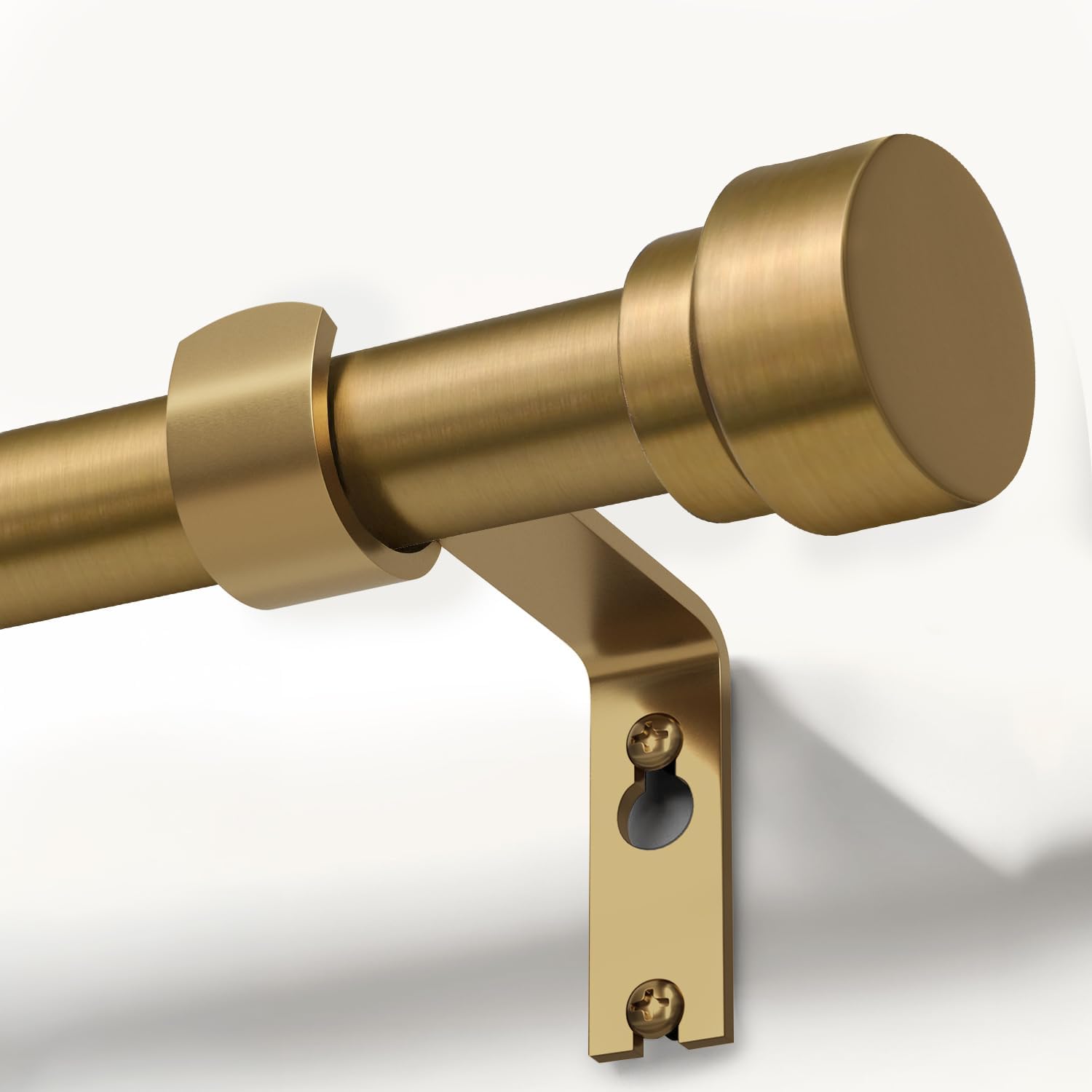 Warm Gold Brass Curtain Rod with Solid Metal Finials 1 Diameter