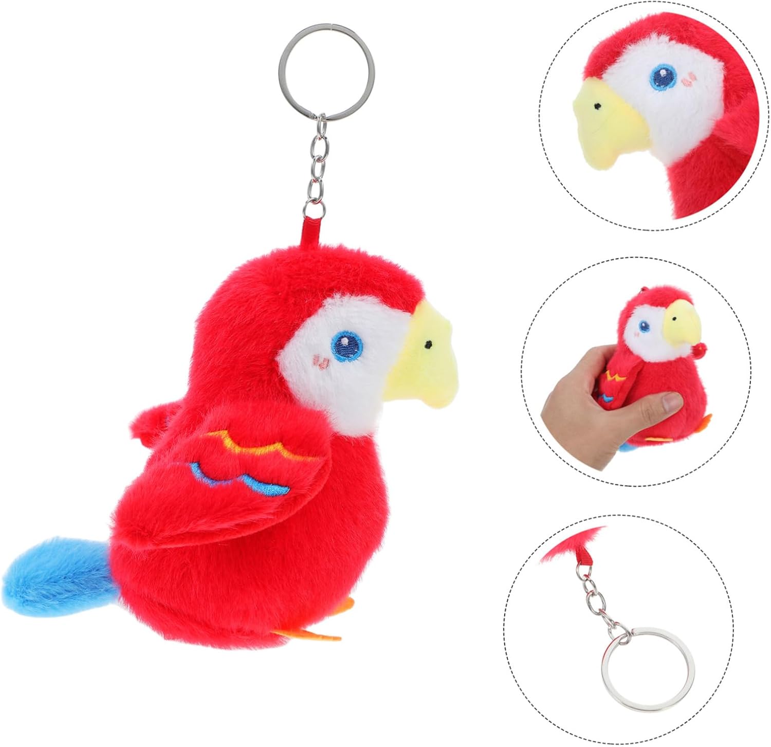 Unomor Soft Parrot Plush Keychain