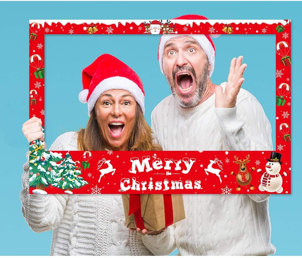 Christmas Photo Booth Frame with 6 Props