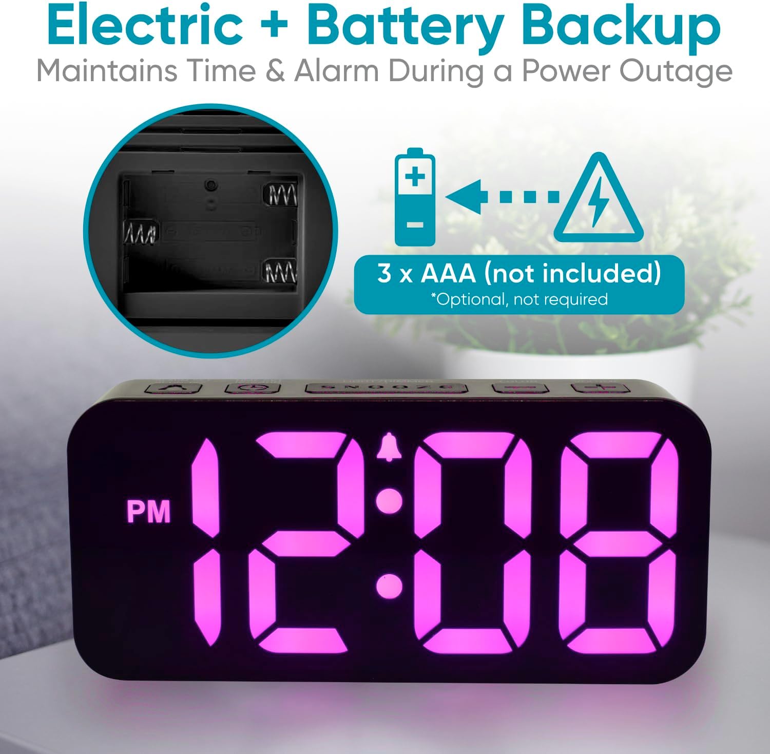 Westclox Digital Alarm Clock with RGB Display