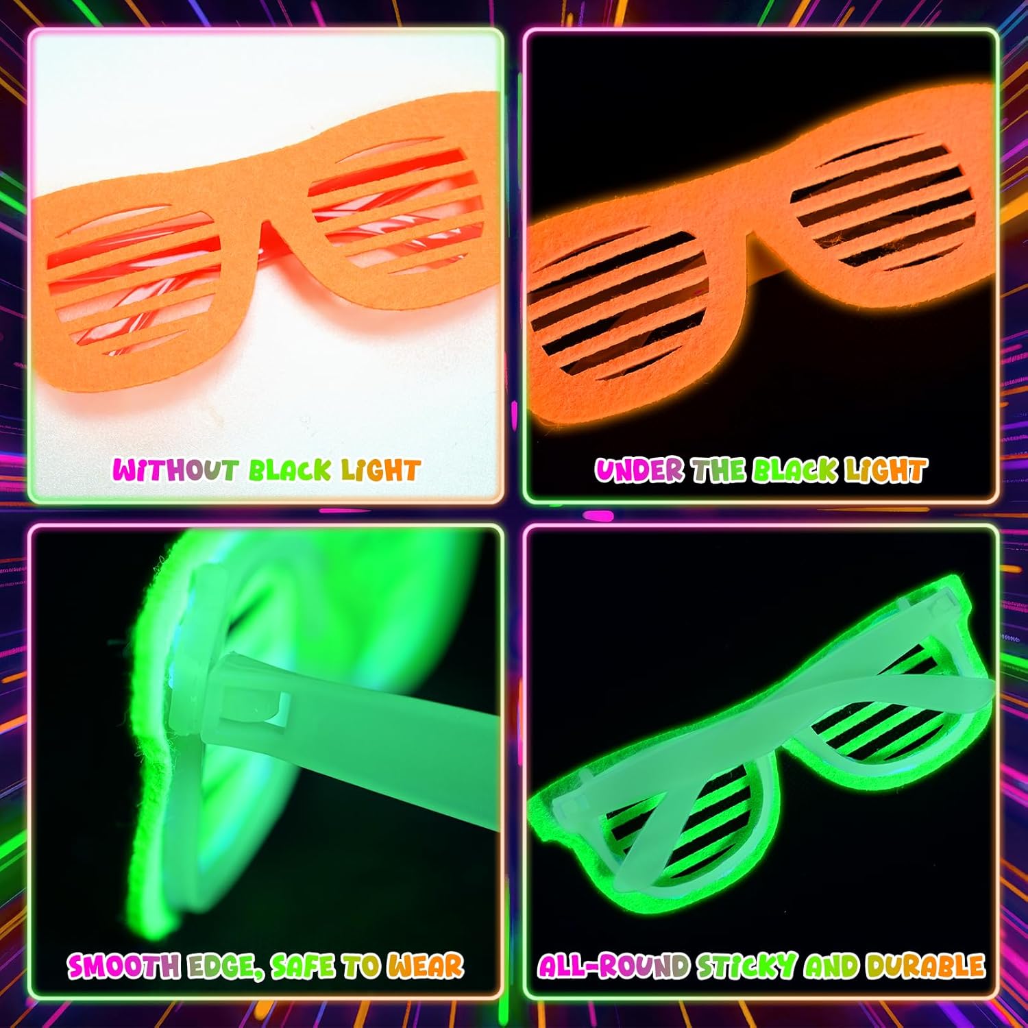 Mega-L 12 Pcs Glow in The Dark Glasses Party Favors